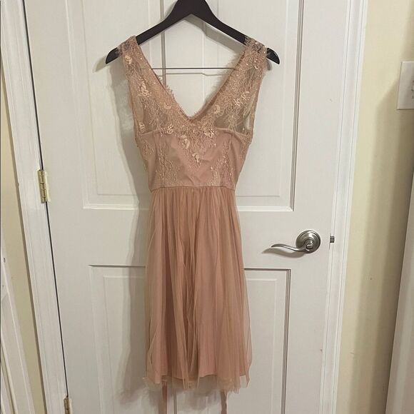 hitherto Lace Dress in Soft Pink. Size 6. Purchased from Anthropologie - Picture 3 of 7